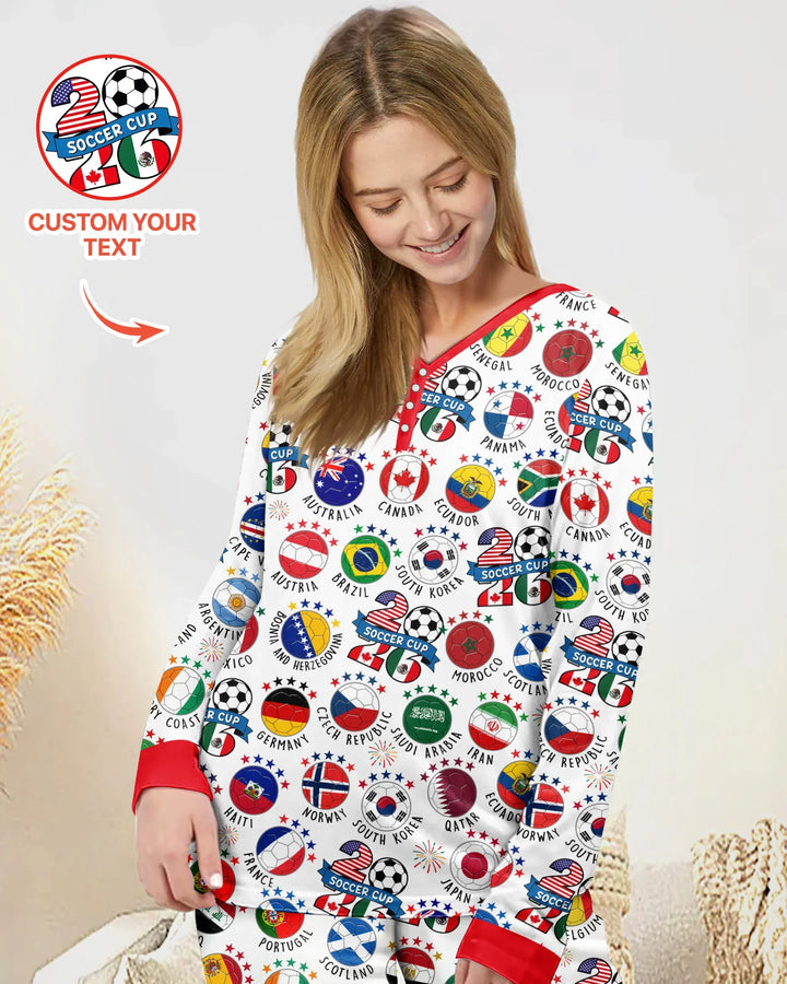 The World Plays Here 2026 Soccer Tour Bamboo Women Pajama Set