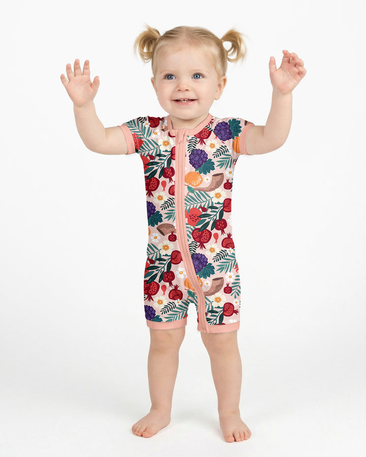 Pomegranate Blessings Night Family Matching Bamboo Shorty Zippy