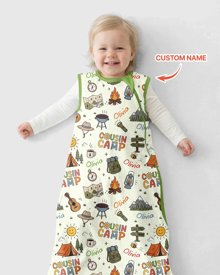 Custom Name Cousin Camp 2026 Bamboo Sleep Bag