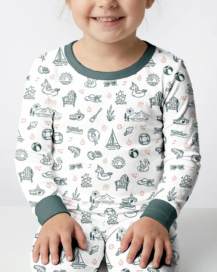 Lake Vibe Bamboo Two Piece Long Sleeve Pajama Set