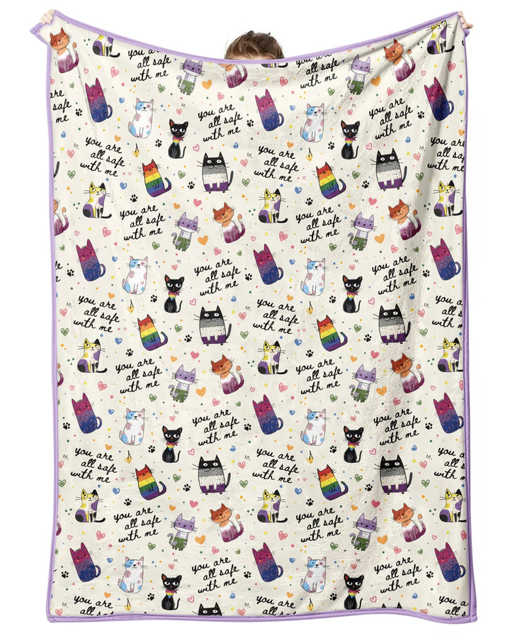 Loved & Safe Kitties Family Matching Bamboo Blanket