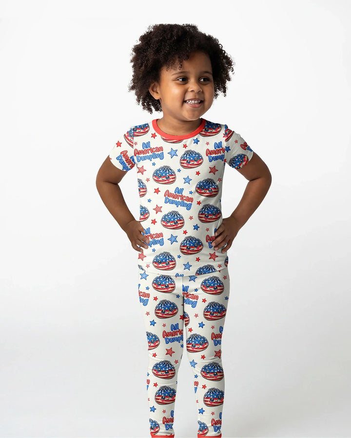 All American Dumpling Bamboo Two Piece Short Sleeve Pajama Set