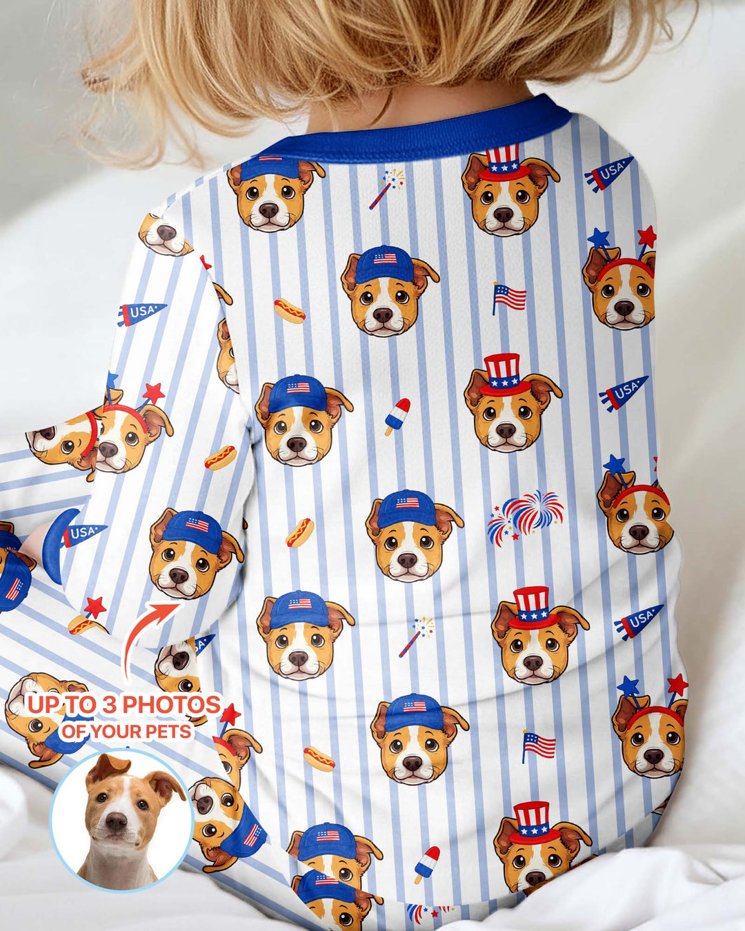 Custom Pet Image 4th of July Family Matching Bamboo Convertible Zippy