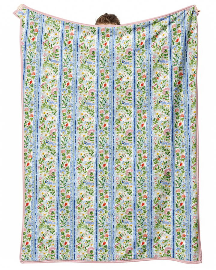Paste Floral Girl Bamboo Blanket