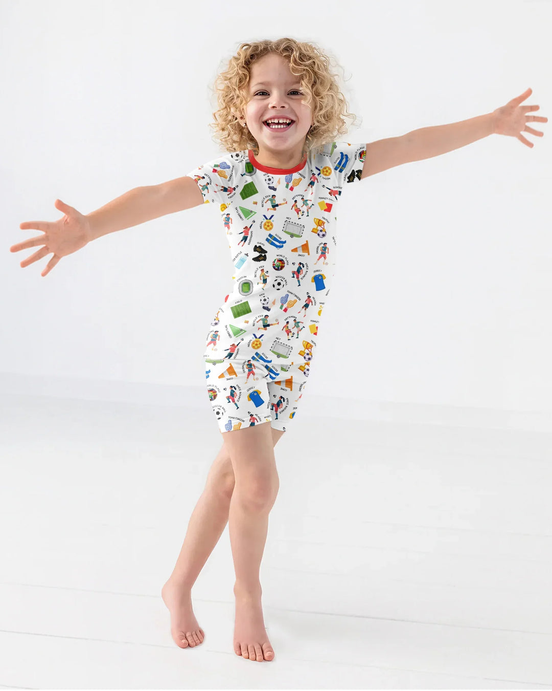 Soccer Fever All About The Game Two Piece Short Sleeve Shorts Pajama Set