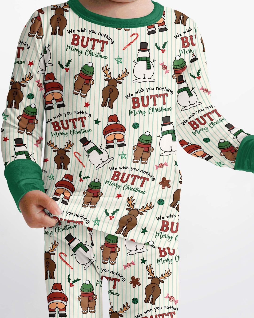 We Wish You Nothing Butt Merry Bamboo Two Piece Long Sleeve Pajama Set
