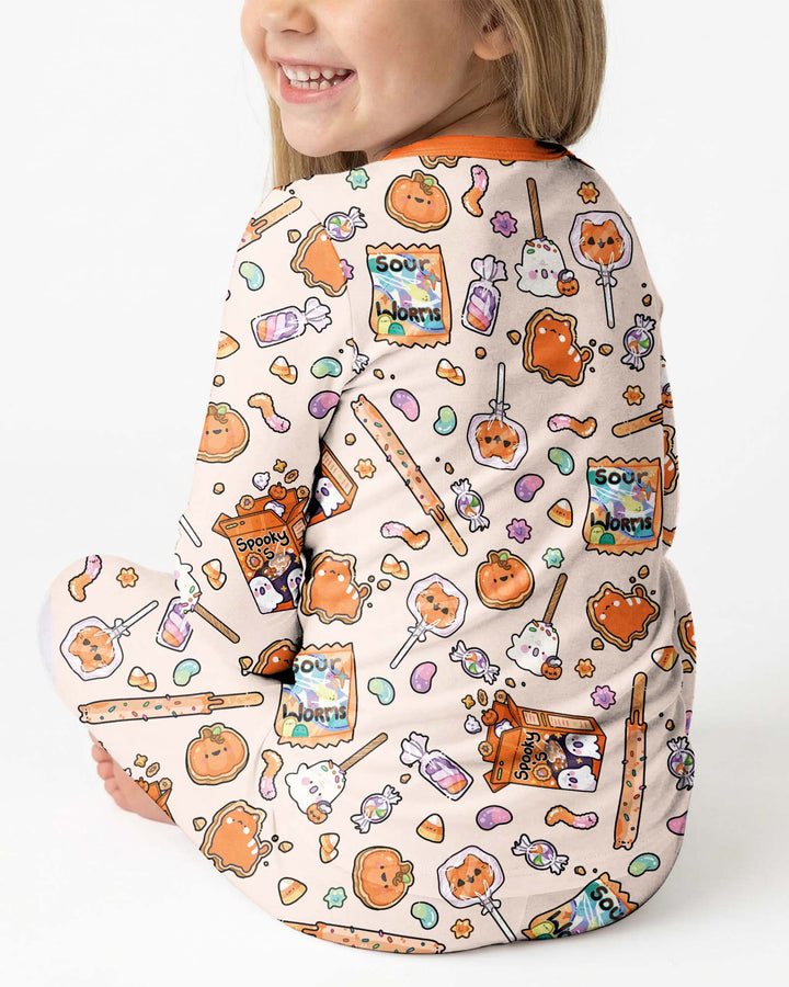 Spooky Halloween Treats Bamboo Two Piece Long Sleeve Pajama Set