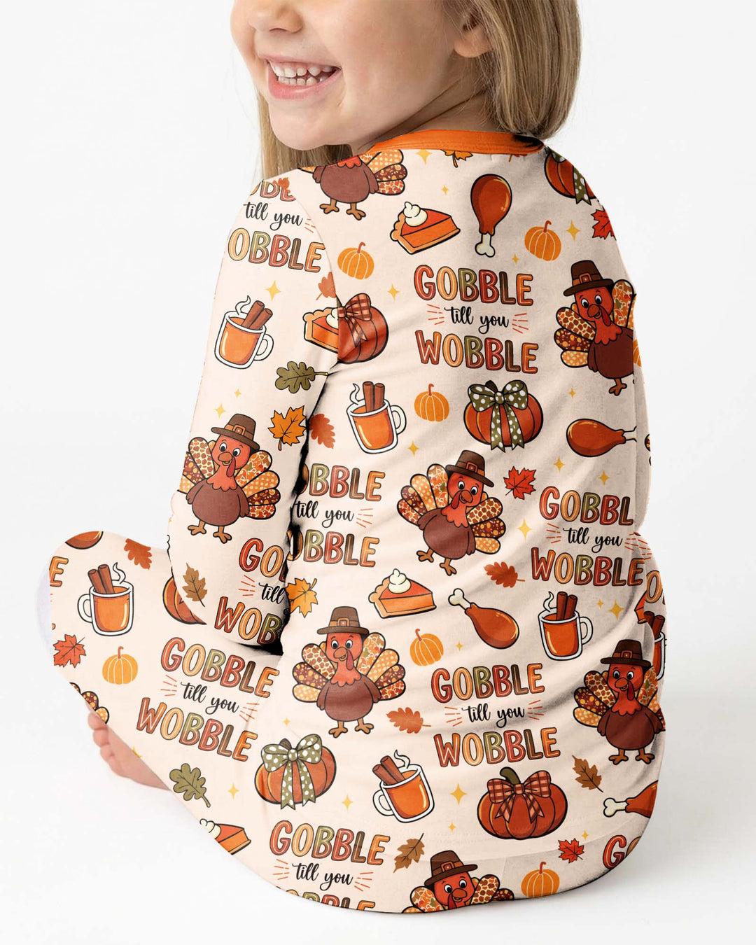 Gobble Gobble Till You Wobble Bamboo Two Piece Long Sleeve Pajama Set