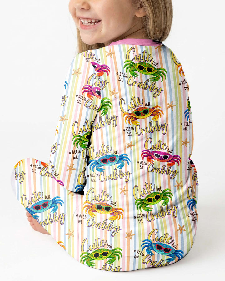 Cute But A Little Bit Crabby Bamboo Two Piece Long Sleeve Pajama Set