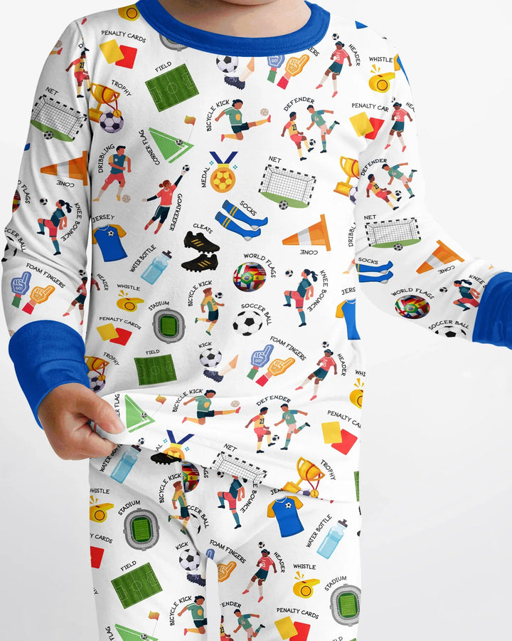 Soccer Fever All About The Game Bamboo Two Piece Long Sleeve Pajama Set