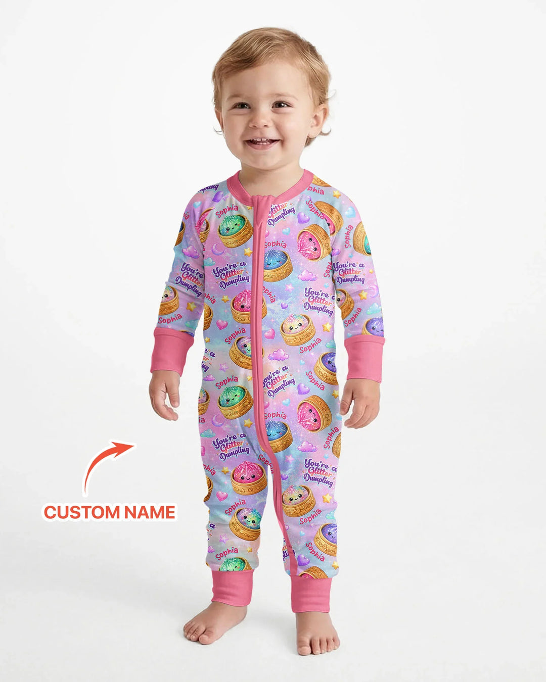 Custom Name You're A Glitter Dumpling Bamboo Convertible Zippy