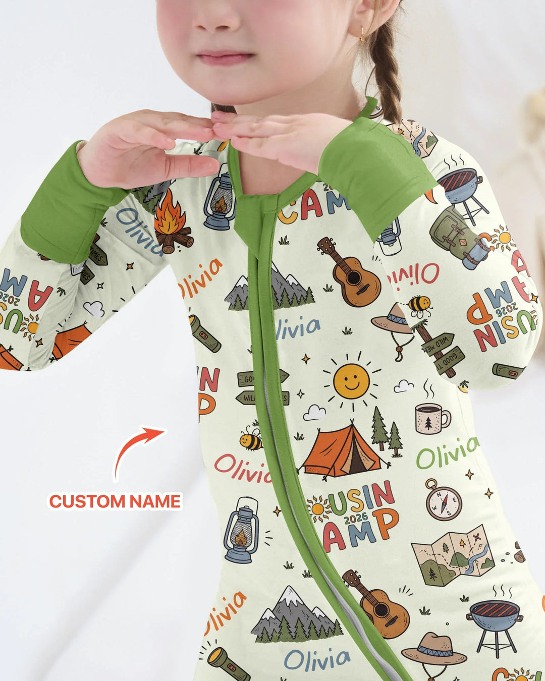 Custom Name Cousin Camp 2026Bamboo Convertible Zippy