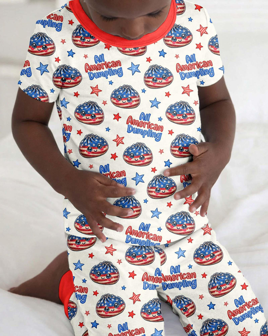 All American Dumpling Bamboo Two Piece Short Sleeve Pajama Set