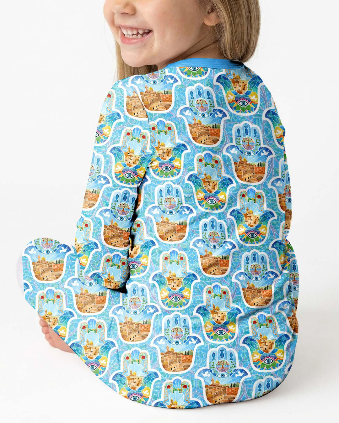 Hamsa Hand Bamboo Two Piece Long Sleeve Pajama Set