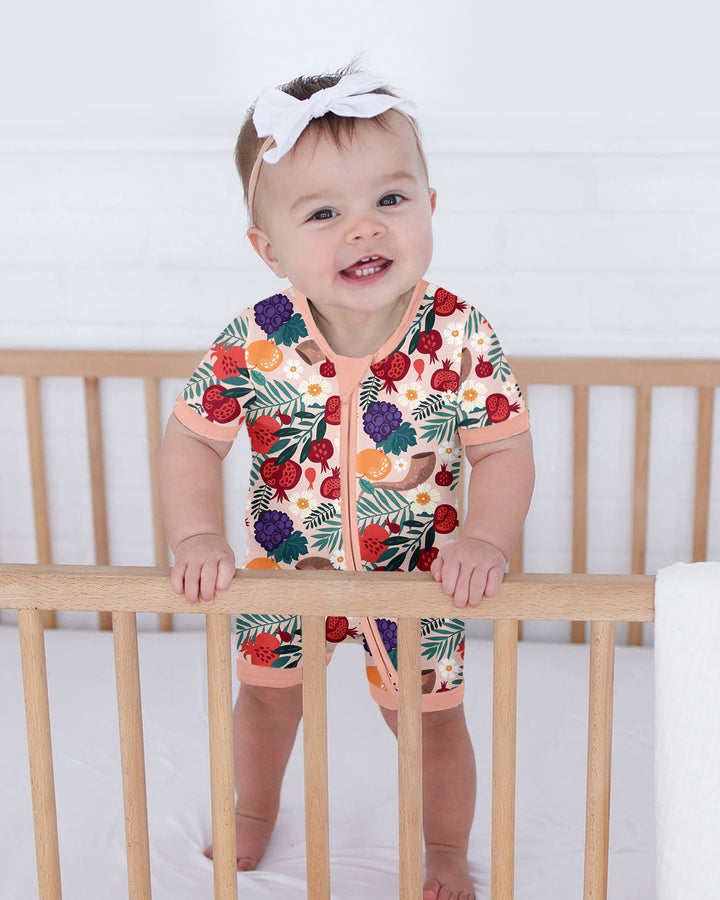 Pomegranate Blessings Night Family Matching Bamboo Shorty Zippy