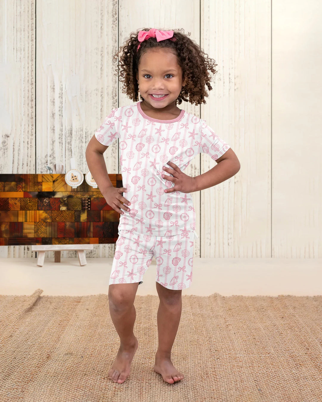 Coastal Keepsakes Family Matching Bamboo Two Piece Short Sleeve Shorts Pajama Set