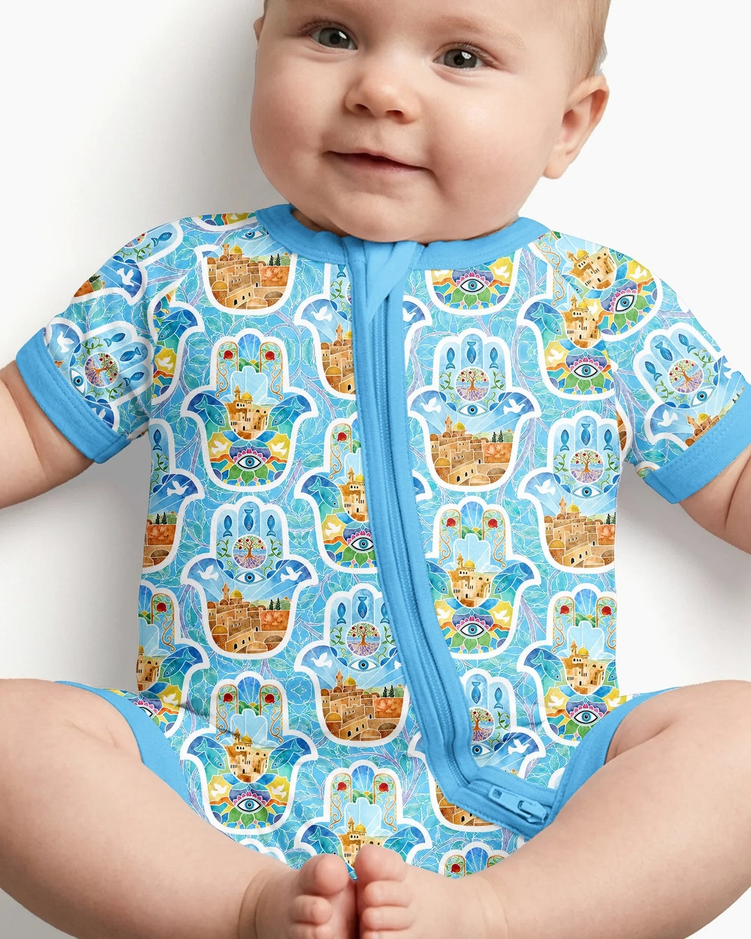 Hamsa Hand Bamboo Shorty Zippy