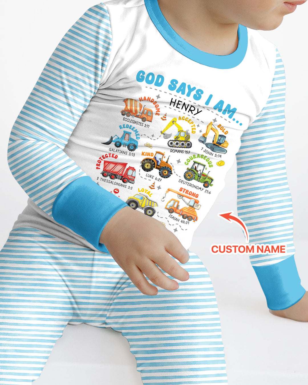 Personalized God Says I Am Bamboo Two Piece Long Sleeve Pajama Set