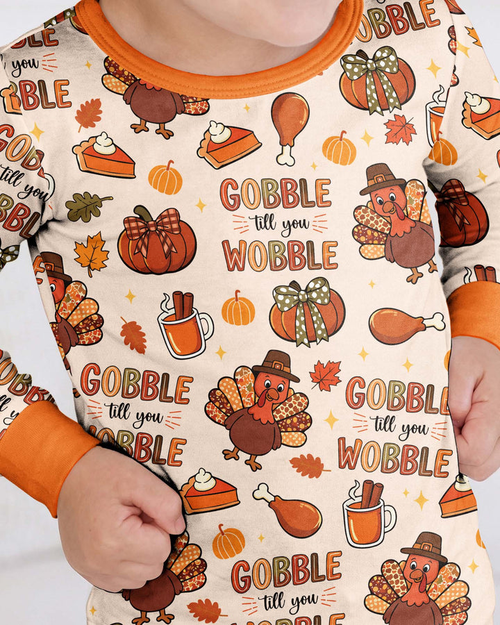 Gobble Gobble Till You Wobble Bamboo Two Piece Long Sleeve Pajama Set