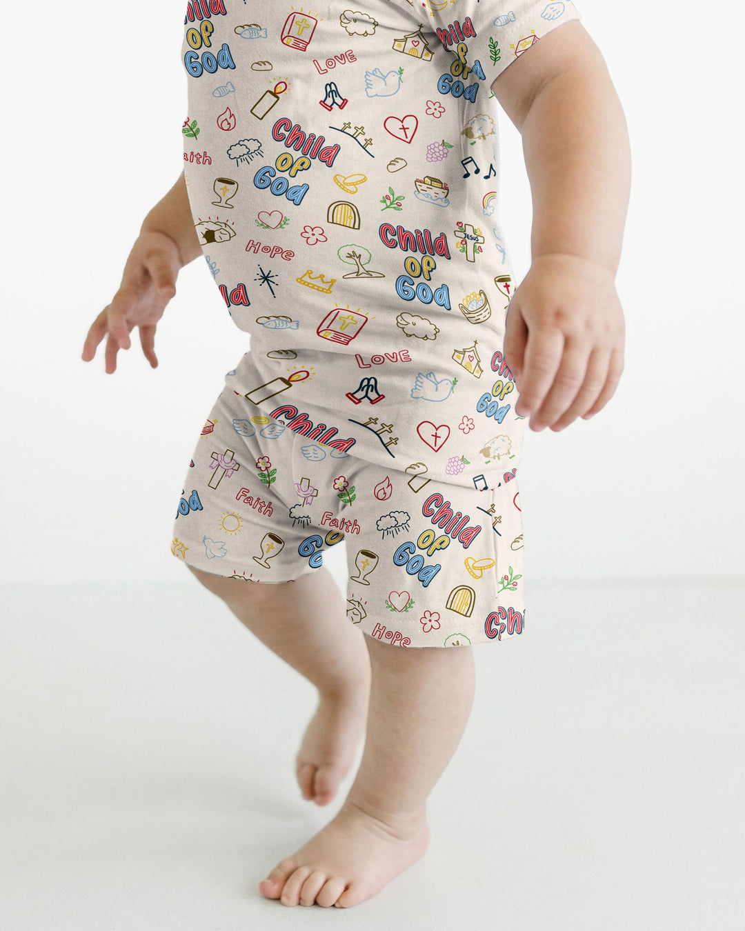 A Child Of God Family Matching Bamboo Two Piece Short Sleeve Shorts Pajama Set