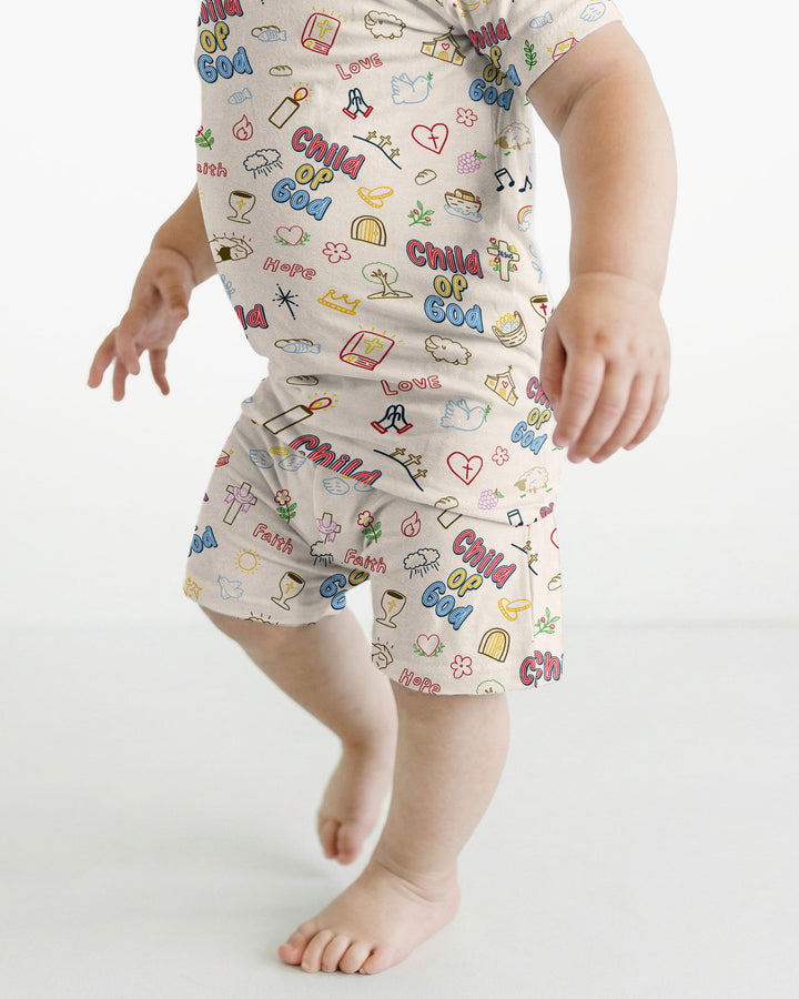 A Child Of God Family Matching Bamboo Two Piece Short Sleeve Shorts Pajama Set