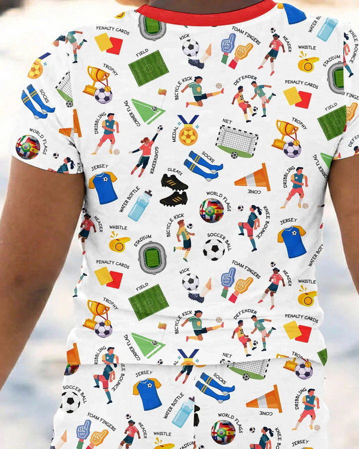 Soccer Fever All About The Game Bamboo Two Piece Short Sleeve Pajama Set