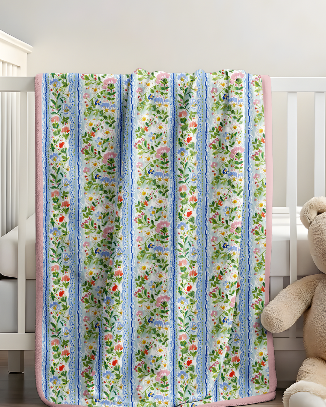 Paste Floral Girl Bamboo Blanket