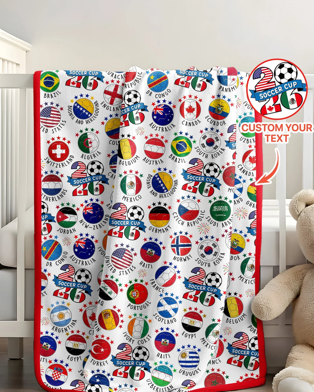 The World Plays Here 2026 Soccer Tour Bamboo Blanket