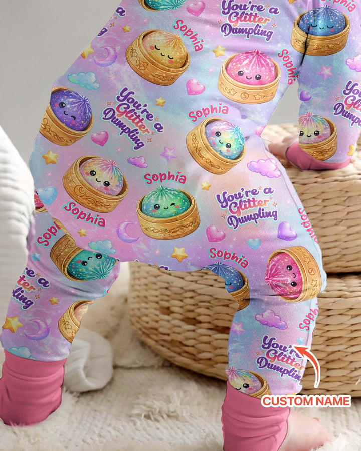 Custom Name You're A Glitter Dumpling Bamboo Convertible Zippy