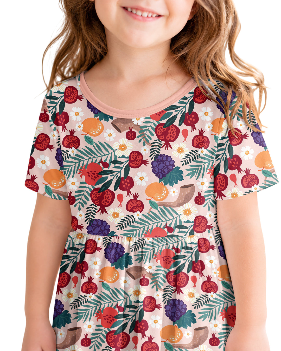 Pomegranate Blessings Night Family Matching Bamboo Twirl Dress