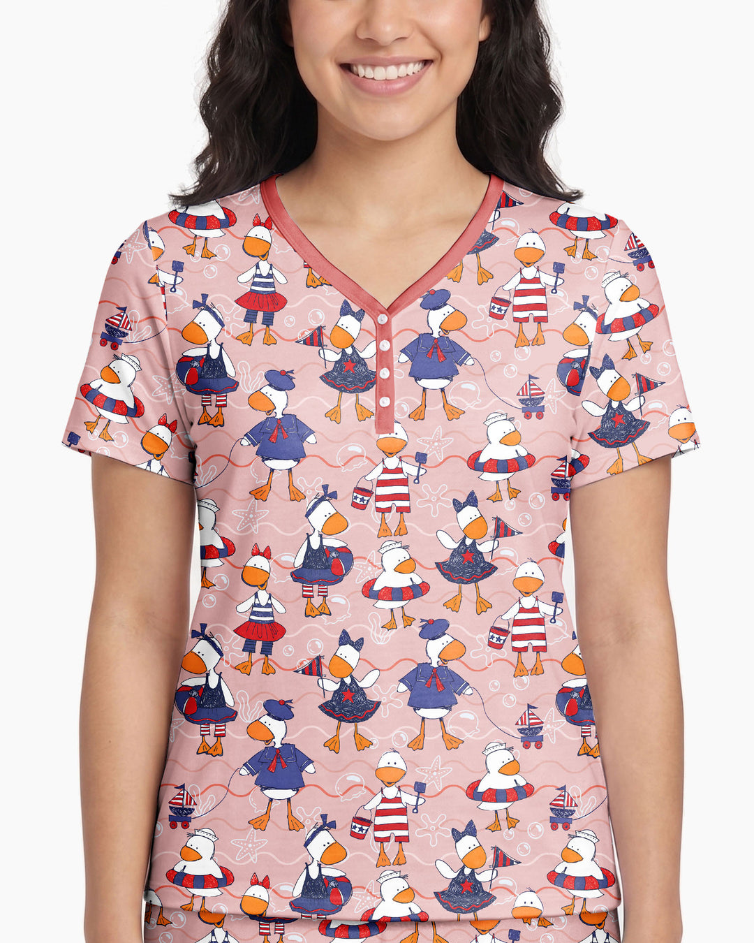 Freedom Floaties Family Matching Bamboo Women Short Sleeve Short Pajama Set