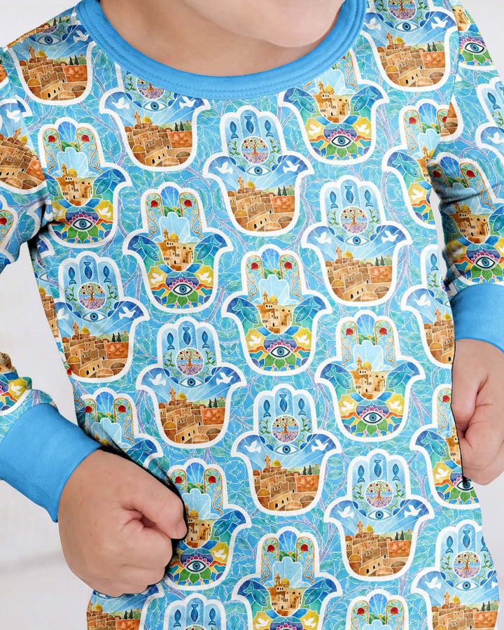 Hamsa Hand Bamboo Two Piece Long Sleeve Pajama Set