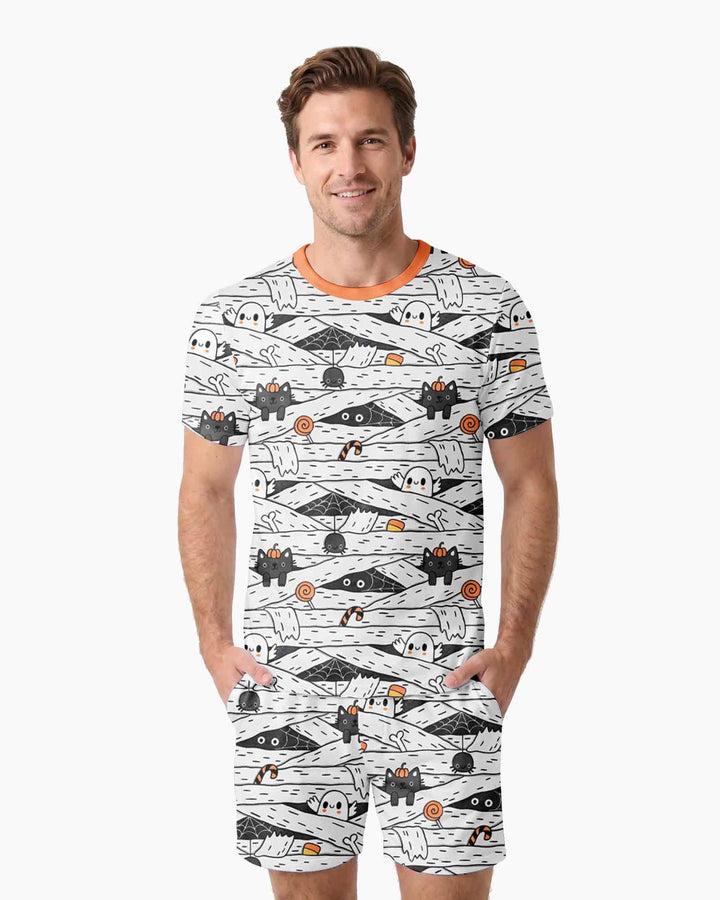 Little Mummy Crew Bamboo Men Short Sleeve Short Pajama Set