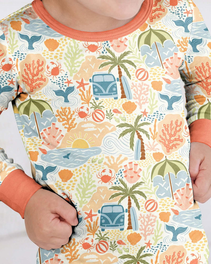 Beachy Boho Bamboo Two Piece Long Sleeve Pajama Set