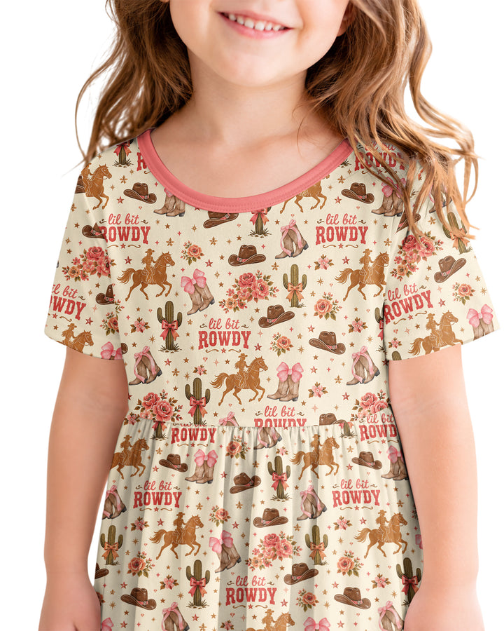 Coquette Cowgirl Lil Bit Rowdy Bamboo Twirl Dress