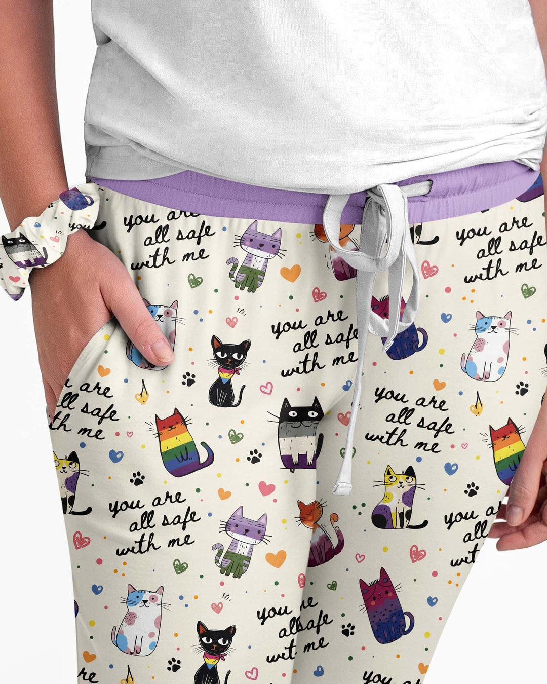 Loved & Safe Kitties Family Matching Bamboo Women Pajama Set