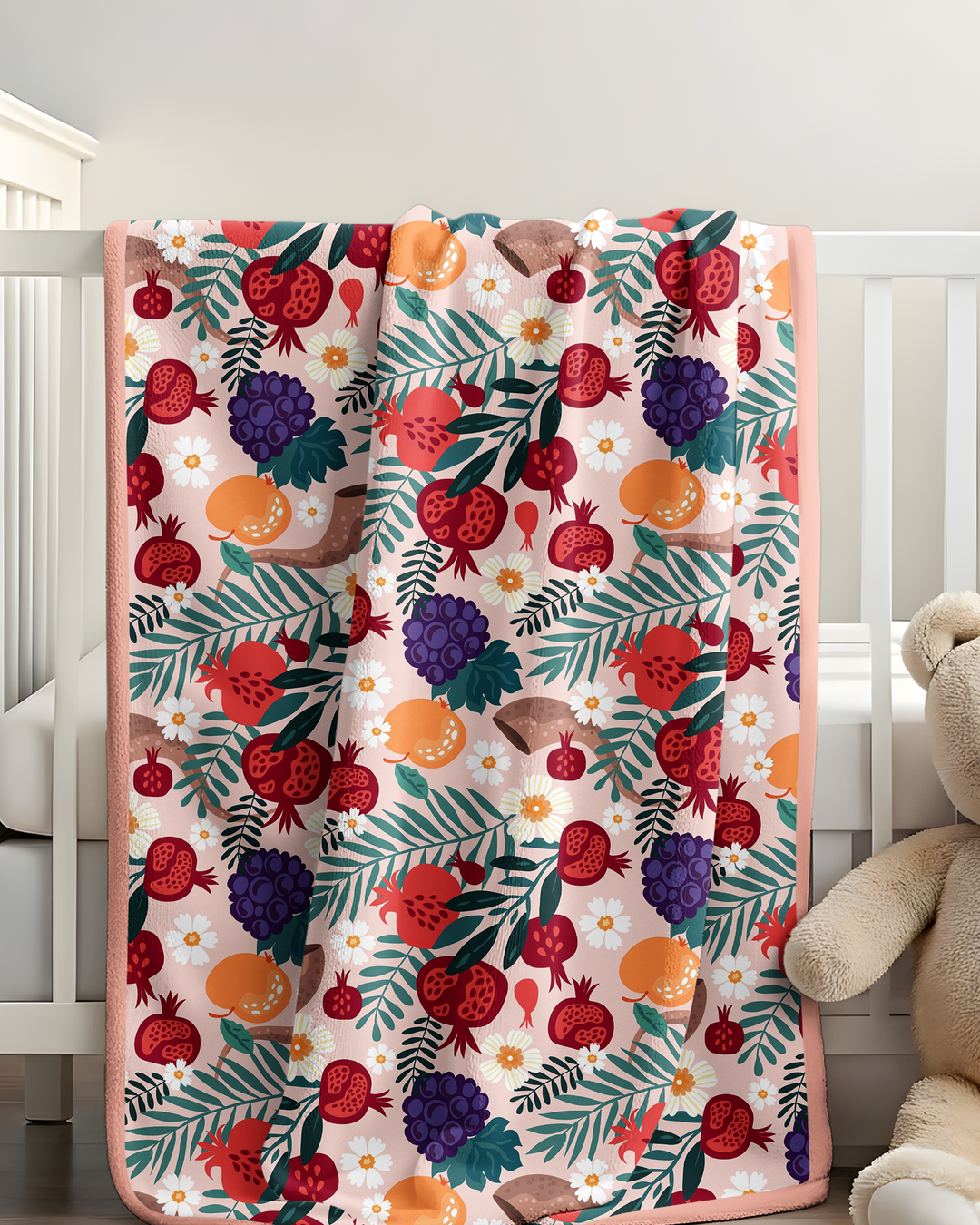Pomegranate Blessings Night Family Matching Bamboo Blanket