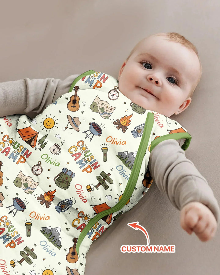 Custom Name Cousin Camp 2026 Bamboo Sleep Bag