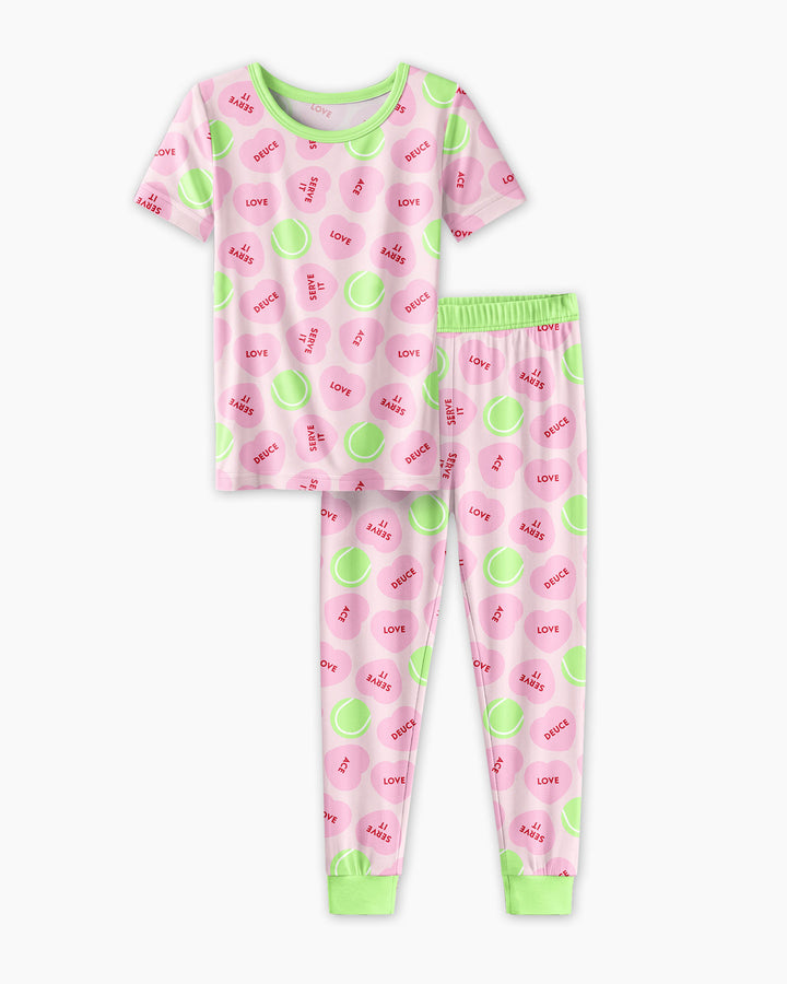 Tennis with Love Bamboo Two Piece Short Sleeve Pajama Set