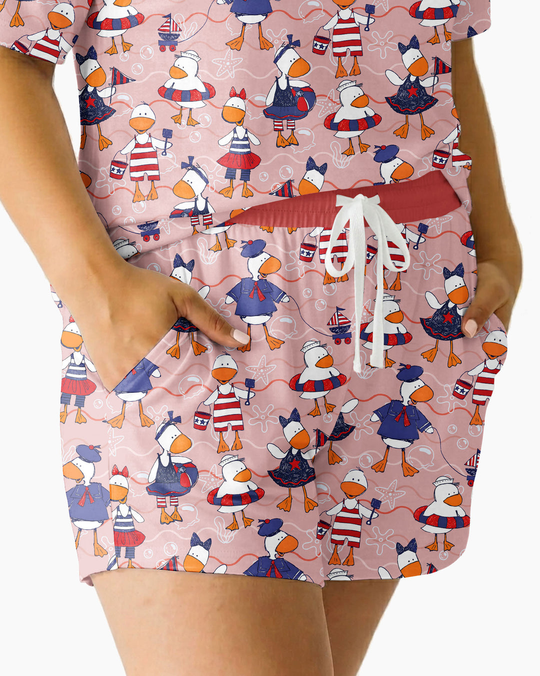 Freedom Floaties Family Matching Bamboo Women Short Sleeve Short Pajama Set