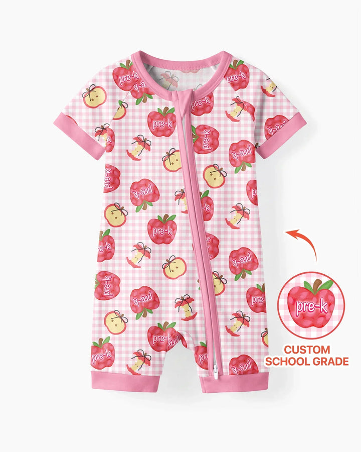 Custom School Grade Apple Days Bamboo Shorty Zippy