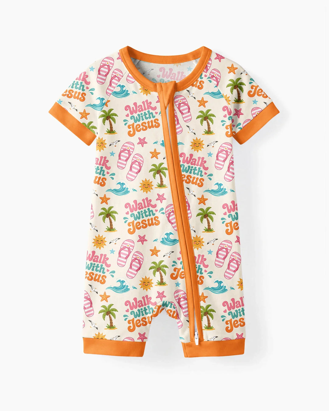 Groovy Summer Walk With Jesus Bamboo Shorty Zippy