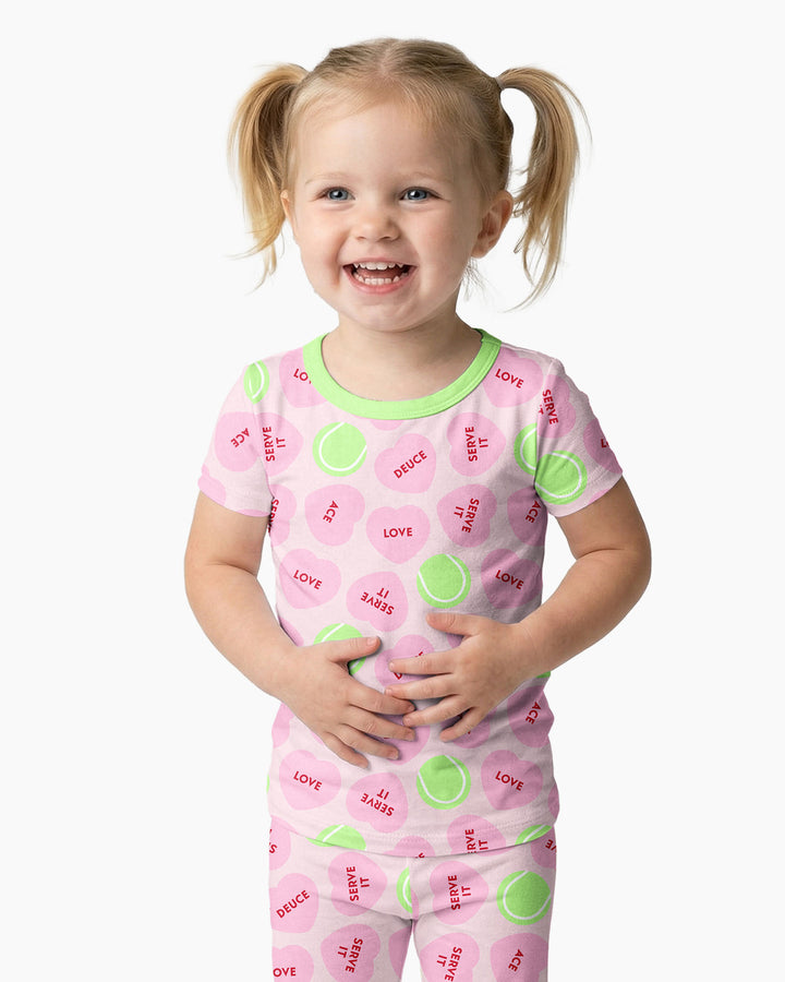 Tennis with Love Bamboo Two Piece Short Sleeve Pajama Set