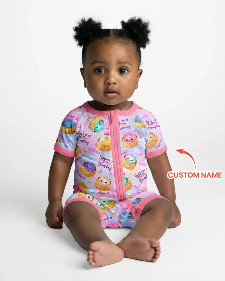 Custom Name You're A Glitter Dumpling Bamboo Shorty Zippy