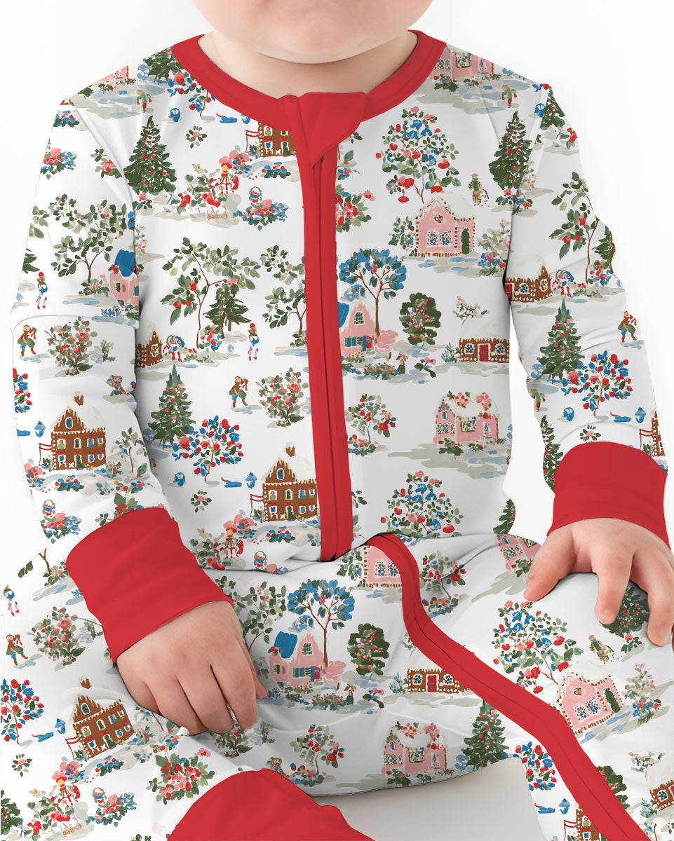 Christmas Village Winter Holiday Bamboo Convertible Zippy
