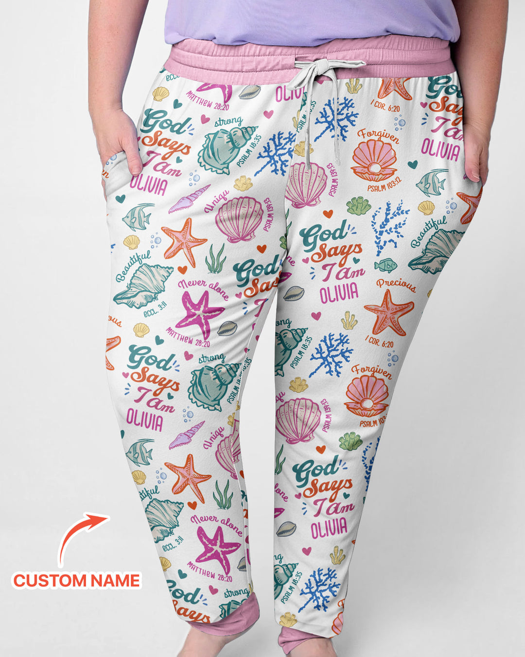 Coastal God Says I Am Custom Name Bamboo Women Pajama Set