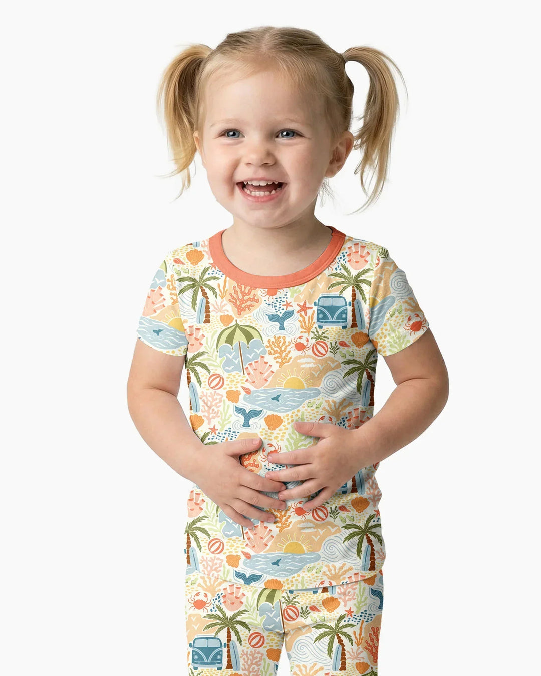 Beachy Boho Bamboo Two Piece Short Sleeve Pajama Set
