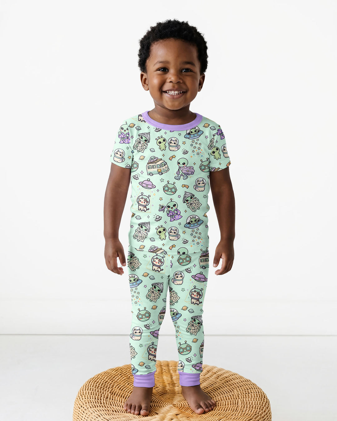 Little Alien Explorer Bamboo Two Piece Short Sleeve Pajama Set