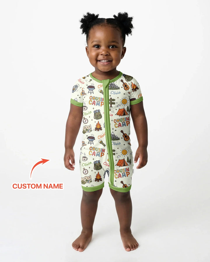Custom Name Cousin Camp 2026 Bamboo Shorty Zippy