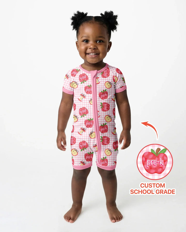 Custom School Grade Apple Days Bamboo Shorty Zippy